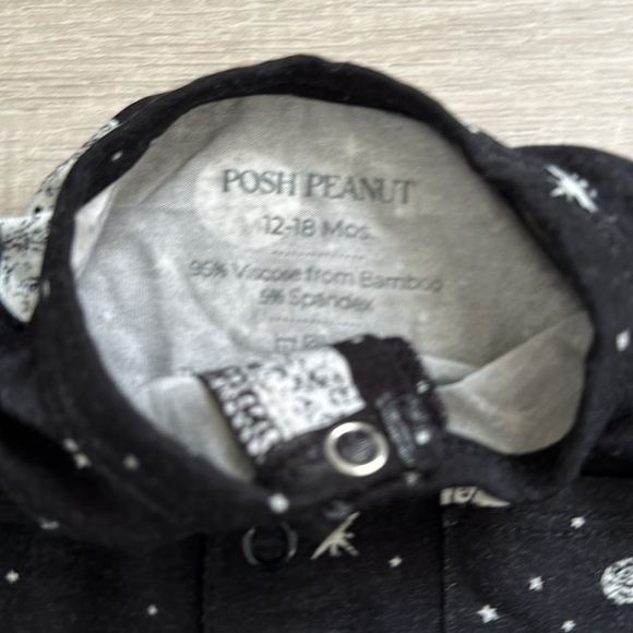 OG Posh Peanut Riley One Piece, black moons, bamboo pajama - Picture 3 of 6